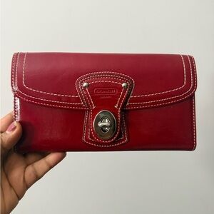 Coach Cherry Red Leather Wallet